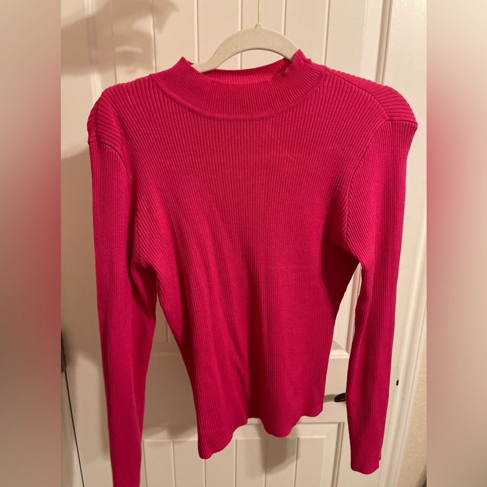 Pink top.